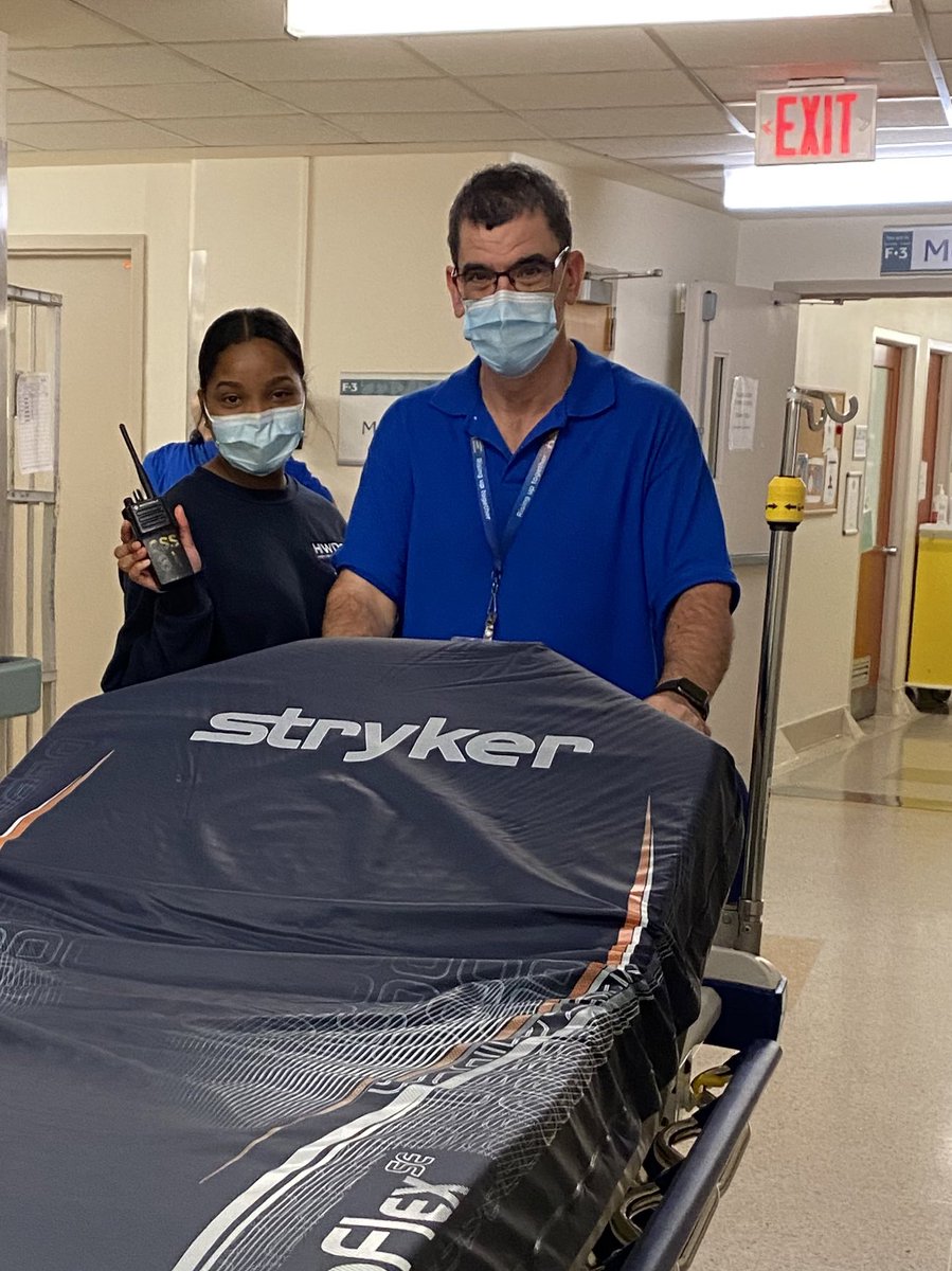 Rochelle has been doing her coop placement with EA Brandy on E3 at Juravinski. This experience has definitely confirmed her interest in a career in healthcare. Today she also had the opportunity to work in portering with Dave who has been a coach for this program for many years!