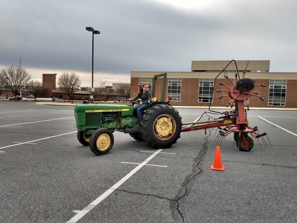 CV_AgSciences's tweet image. Students in #AgPowerTech earned their Safe Tractor &amp;amp; Machinery Operation certification by navigating a driving course, passing a knowledge test, and backing up an attached implement. Great job to this group for becoming certified! 🚜🚜🚜 #LearnByDoing #AgEdu #TeachAg