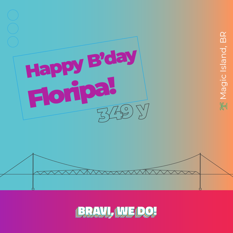 BraviSoftware's tweet photo. Parabéns Florianópolis, nossa Ilha do Silício, pelos seus 349 anos!

#floripa #bravi #wedo https://t.co/OdSPzSp5hB