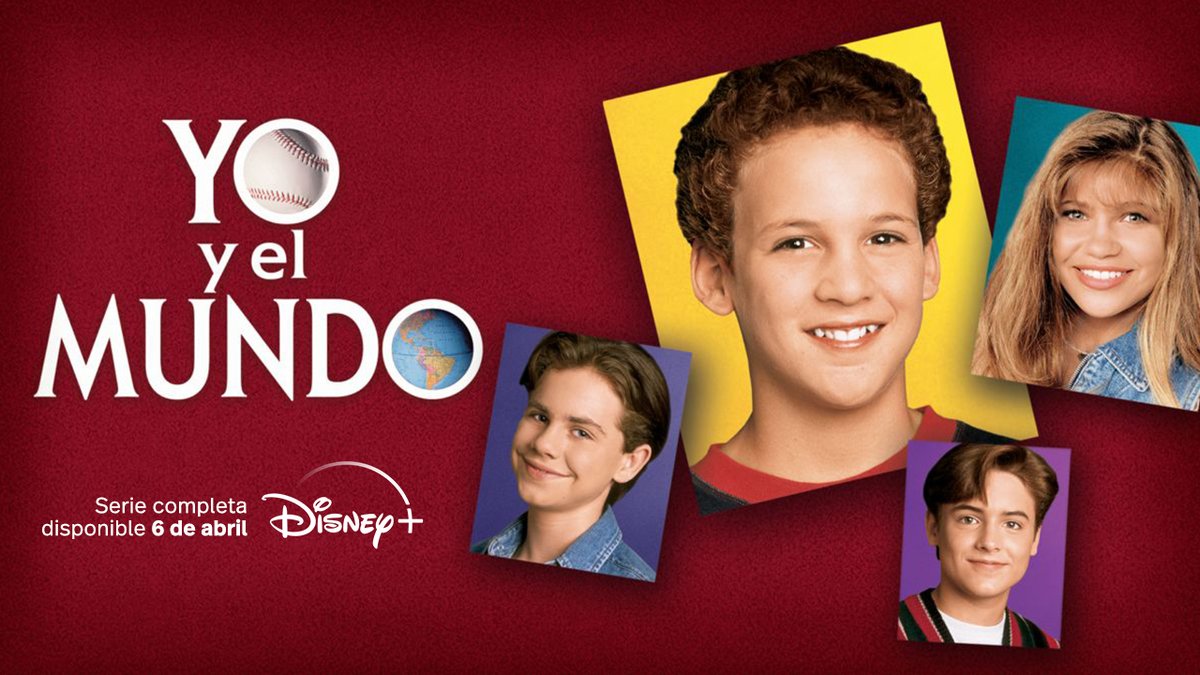 PortalDisneyES's tweet photo. Llega la serie completa con las temporadas 1, 2 y 6 que faltaban de #YoYElMundo (#BoyMeetsWorld), disponible el 6 de abril en @DisneyPlusES (#DisneyPlus) https://t.co/maJi9dbuLI
