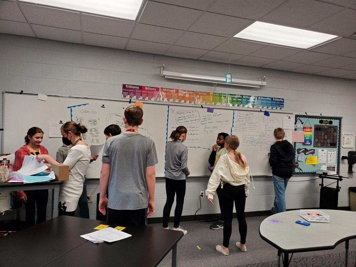 MKMathCoach's tweet photo. Building Thinking Classrooms w a 3-Act Task today with Mrs. Sayles! Look at all of this math!!! @HCMSTigers157c #allin157c #157cMarches https://t.co/gjK5SiIk3Q