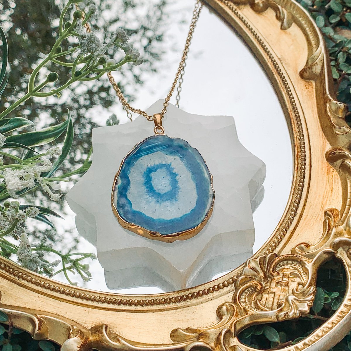this agate necklace has been on my website longer than any others &amp; so I’m reintroducing her… ✨💟🌿

available on my site &lt;3