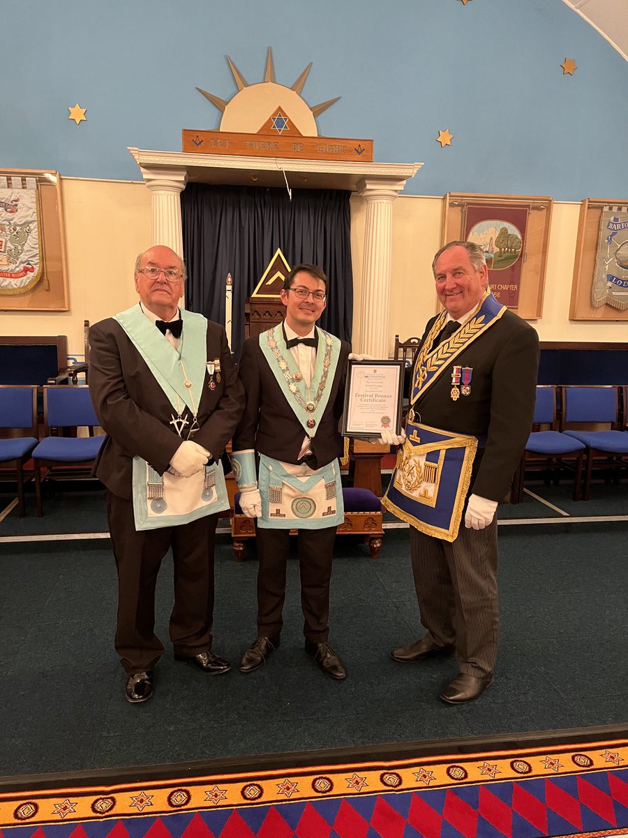⁦<a href="/fernhill7707/">Fernhill7707</a>⁩ receiving their Bronze Certificate in support of @2027festival ⁦<a href="/Masonic_Charity/">Masonic Charitable Foundation</a>⁩ thank you for your supporting mcf.org.uk