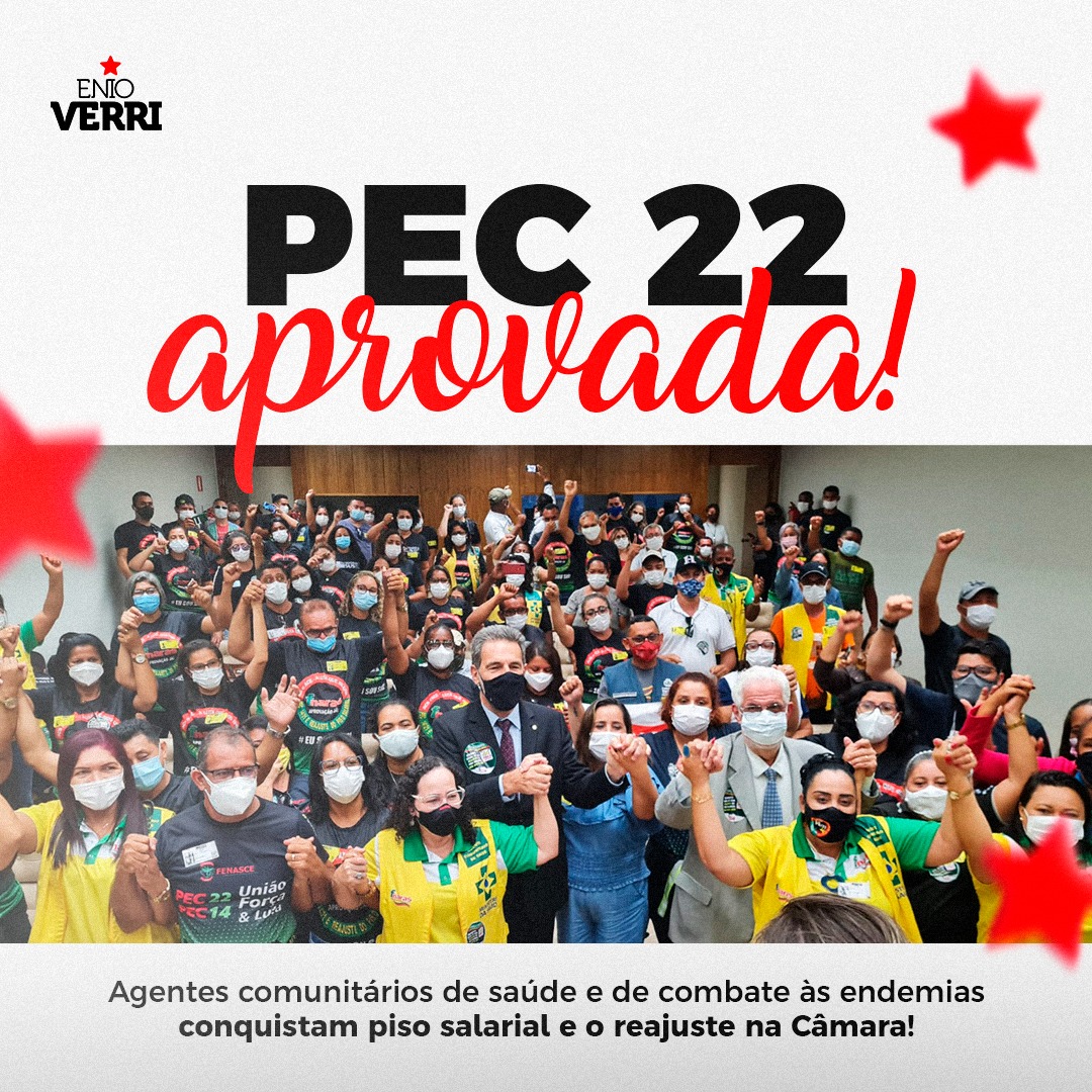 enioverri's tweet photo. Vitória dos agentes comunitários de saúde e de combate às endemias, vitória da saúde, vitória para a população! #PEC22 aprovada na Câmara! https://t.co/iqpwLHd51i