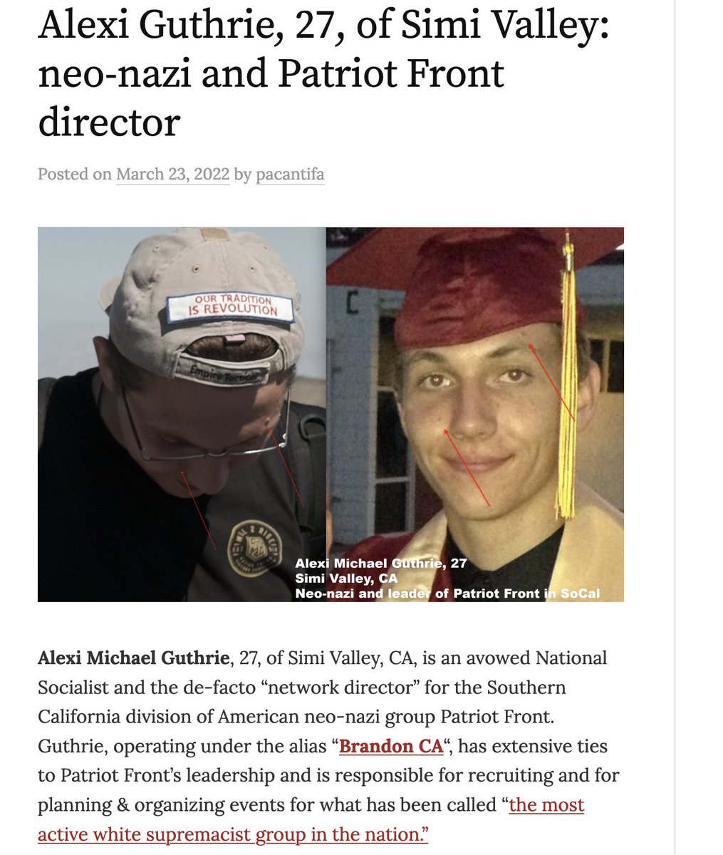 PacAntifa's tweet photo. You can find more information about Alexi Michael Guthrie and other local nazis on our website, pacantifa [dot] is.

We do not forgive. We do not forget. #FuckPatriotFront #FuckNazis

If you have tips about white supremacists on the west coast, email us: pacantifa@protonmail.com. https://t.co/jtE1DUI8N4