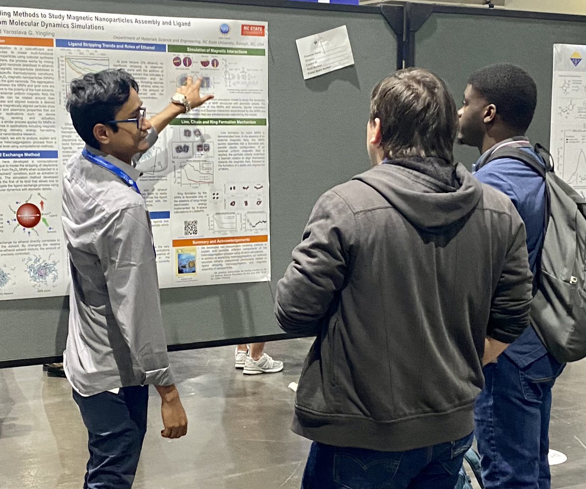 Last night our graduate student Akhlak Ul-Mahmoud presented his poster on new method development for modeling magnetic nanoparticles at the #ACSSpring2022.
Congrats from all of us <a href="/ncstatemse/">NC State Materials Science and Engineering</a> ncstatemse, Akhlak!