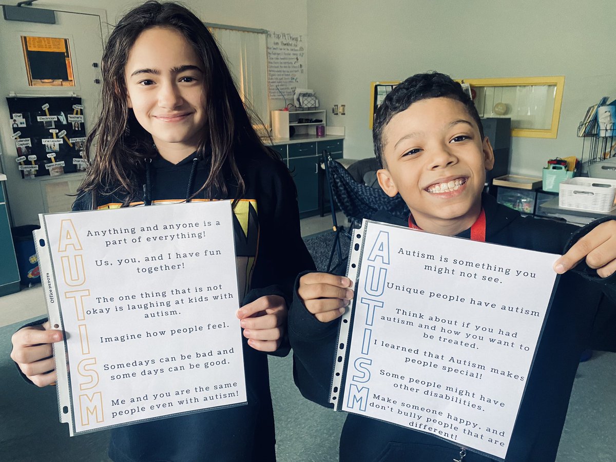 Last week @Miss_H4thGrade opened her classroom doors to a lesson on autism. Two of her students created a writing about autism after the lesson😍. Thank you for your collaboration and support in teaching about inclusion🌞<a href="/DoneganBASD/">Donegan Elementary</a> <a href="/BASDincludesMe/">BASDincludesMe!</a> #inclusion