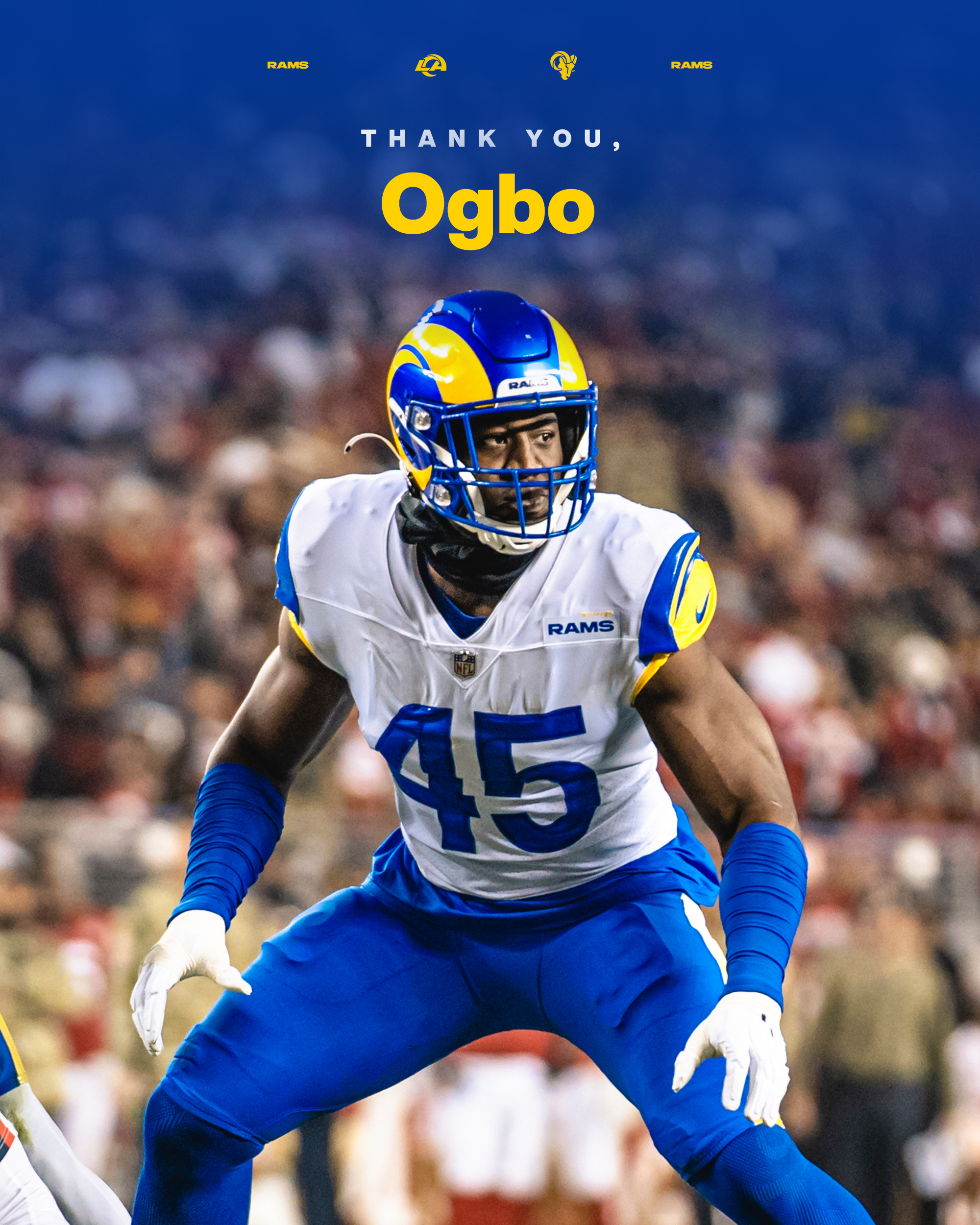 modbydeligt væv schweizisk Los Angeles Rams on Twitter: "Thank you, @OgboOkoronkwo. 🙌 Best of luck in  Houston! https://t.co/HH2zAimI9t" / Twitter