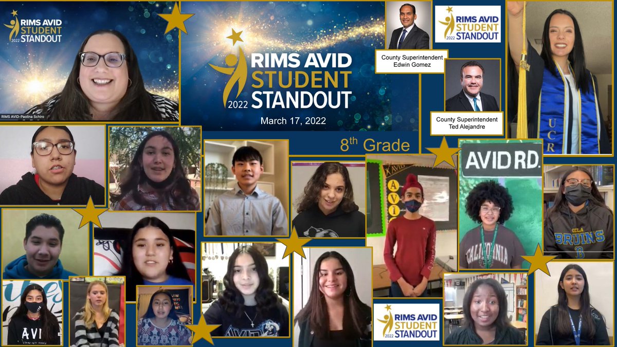 RIMSAVID's tweet photo. On March 17th, it was the AVID 8th graders turn to shine.  We honored 92 Standout Students. These awesome students were definitely born to stand out!! https://t.co/DmANfMot7A
