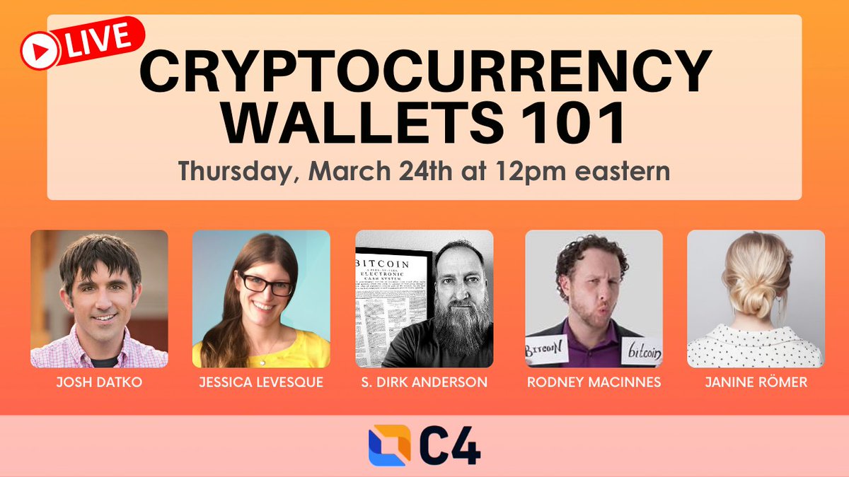 C4 (@learnmorewithc4) on Twitter photo Tomorrow at 12pm edt the CBP Committee and special guest Josh Datko discuss #bitcoin and #crypto wallets.
youtu.be/Z2XCVE_Qf20
Join us!
<a href="/cryptotx/">Josh</a> <a href="/SDirkAnderson/">Dirk Anderson</a> <a href="/JesLeveq/">Jessica Levesque</a> <a href="/AML_Ninja/">Rodney MacInnes</a>
<a href="/J9Roem/">Janine</a> Tomorrow at 12pm edt the CBP Committee and special guest Josh Datko discuss #bitcoin and #crypto wallets.
youtu.be/Z2XCVE_Qf20
Join us!
<a href="/cryptotx/">Josh</a> <a href="/SDirkAnderson/">Dirk Anderson</a> <a href="/JesLeveq/">Jessica Levesque</a> <a href="/AML_Ninja/">Rodney MacInnes</a>
<a href="/J9Roem/">Janine</a>