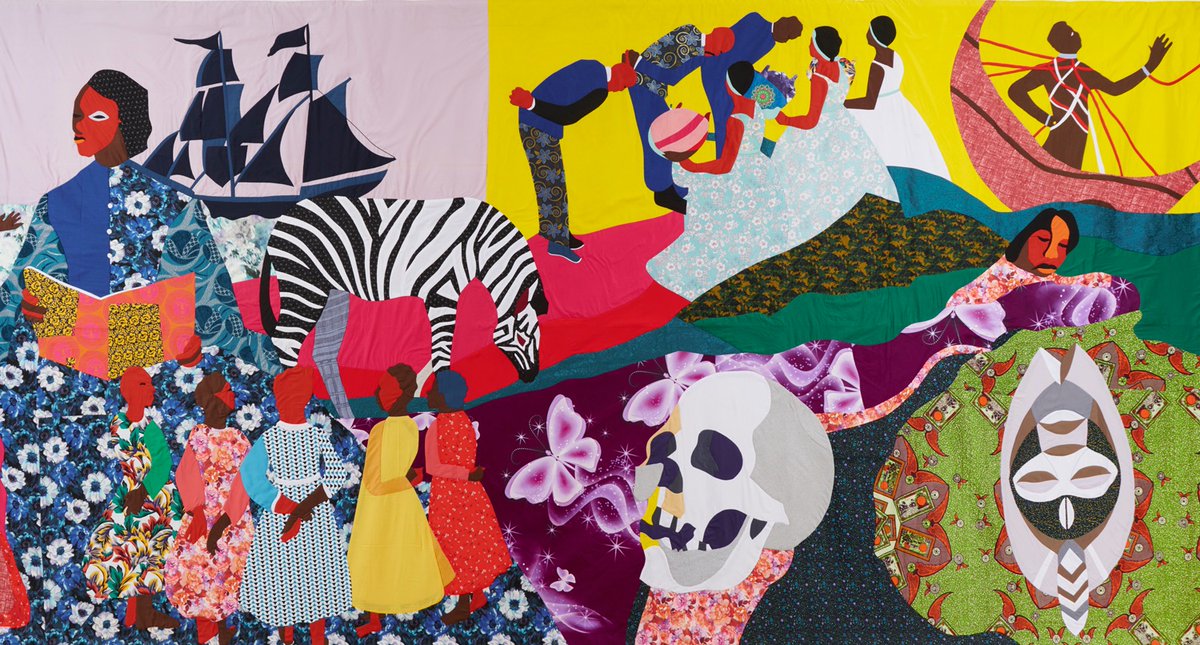 creativetime's tweet photo. This month, #CTRecommends The Hands of Strange Children at James Cohan, an exhibition of powerfully narrative tapestries and stained-glass paintings by Christopher Myers—creator of our 2019 Summit stage set! Through April 2 https://t.co/W12Jhrefx9 https://t.co/uUawocEyIi