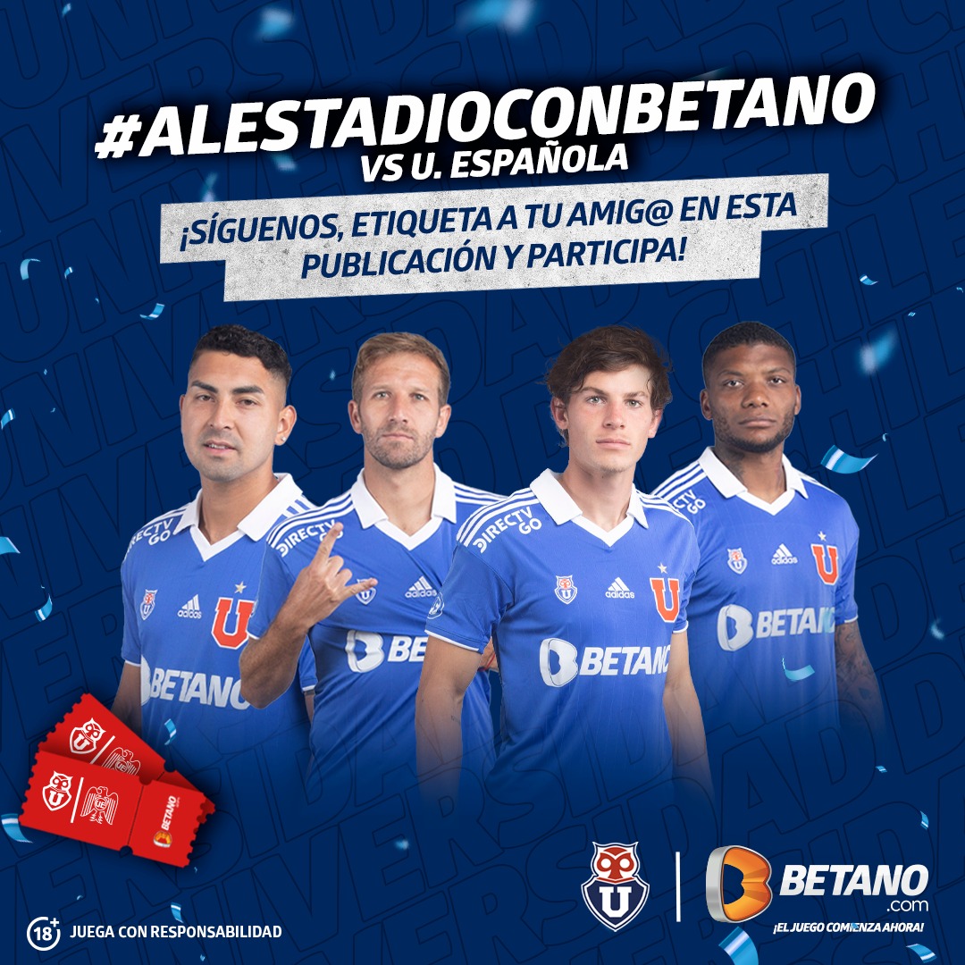 ¡Lo estaban esperando, aquí está!

Etiqueta a tu amig@ en esta publicación con el hashtag #AlEstadioConBetano, haz RT y gana una entrada para ir al estadio con Betano y la <a href="/udechile/">Universidad de Chile</a>

Tenemos muchas entradas para regalar 🤘🔵🔴

Sorteo el Viernes a las 20:00
¡Mucha suerte!