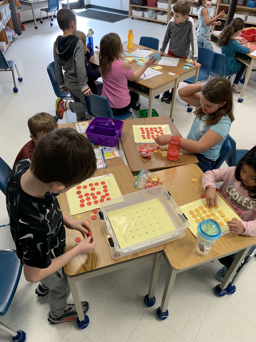 Trying out some new math centres during our first week back! Grade 1’s are practicing mental strategies to make 10, base 10 matching, place value bingo, and addition and subtraction building blocks! <a href="/ParkviewPS/">Parkview PS</a> <a href="/TLDSB/">TLDSB</a>