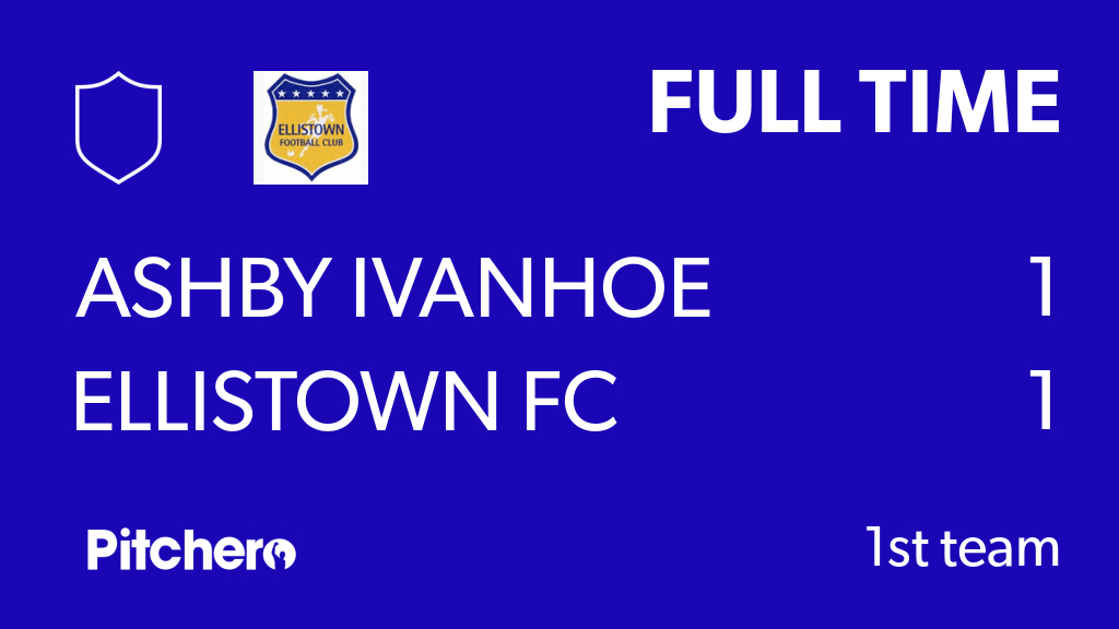 EllistownFC's tweet image. FULL TIME: Ashby Ivanhoe Knights 1 - 1 Ellistown FC
#ASHELL #Pitchero
pitchero.com/clubs/Ellistow…