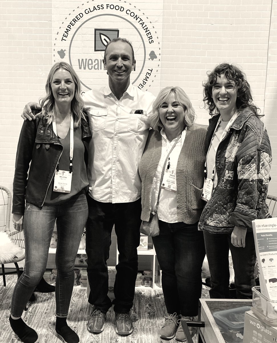 This is us! 

The Wean Green team is small but MIGHTY. Kinda like our glass. After a few years of working together we were so excited to be together in person for the first time @natprodexpo 

🥰 @_foreignlocal_ @kristireardon @saltylissa @theoriginaldonutdog