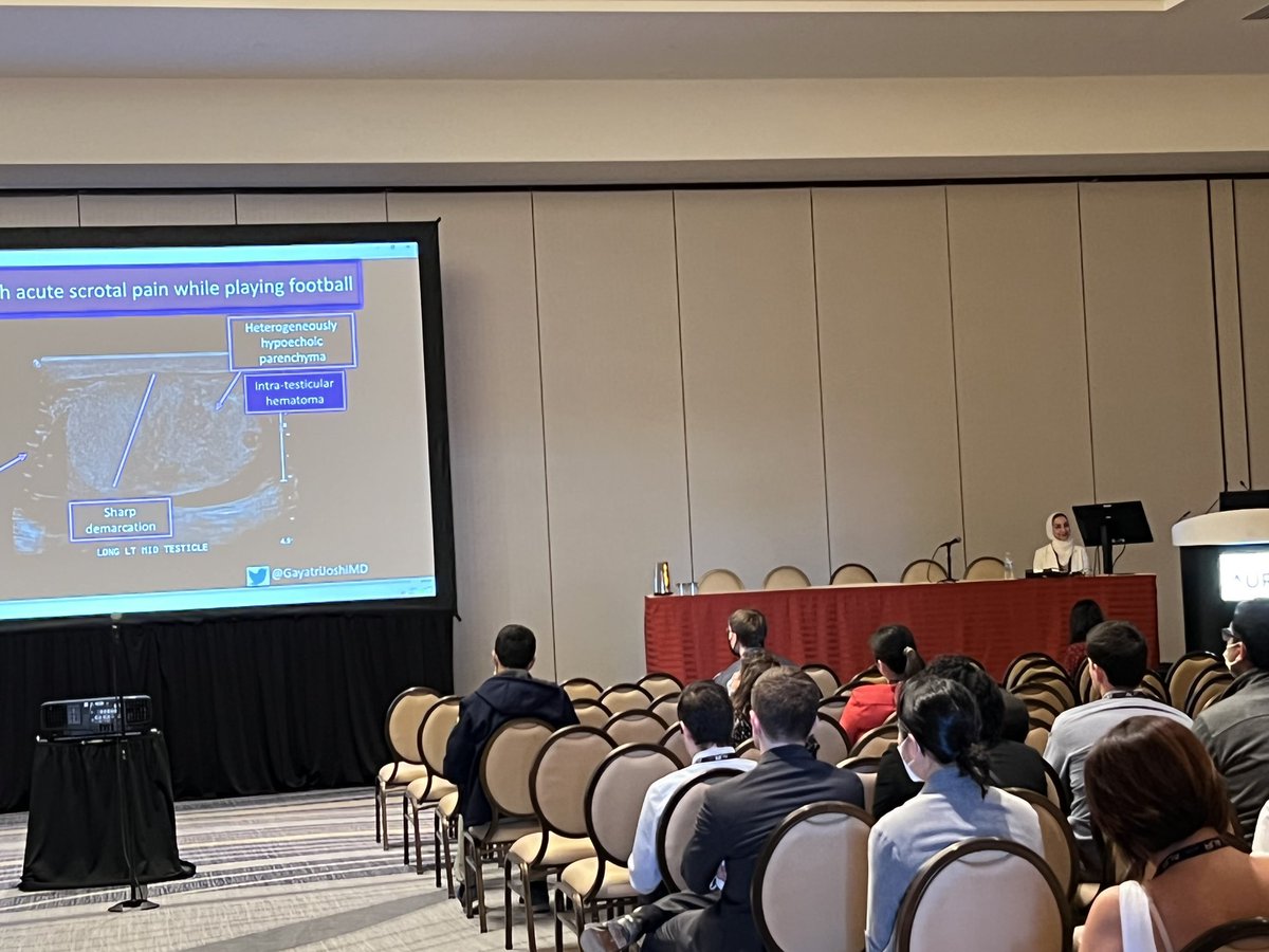 R3 <a href="/HebaAlbashaMD/">Heba Albasha, MD</a> moderating a pediatric and GU case review session #AUR22 #Radfam