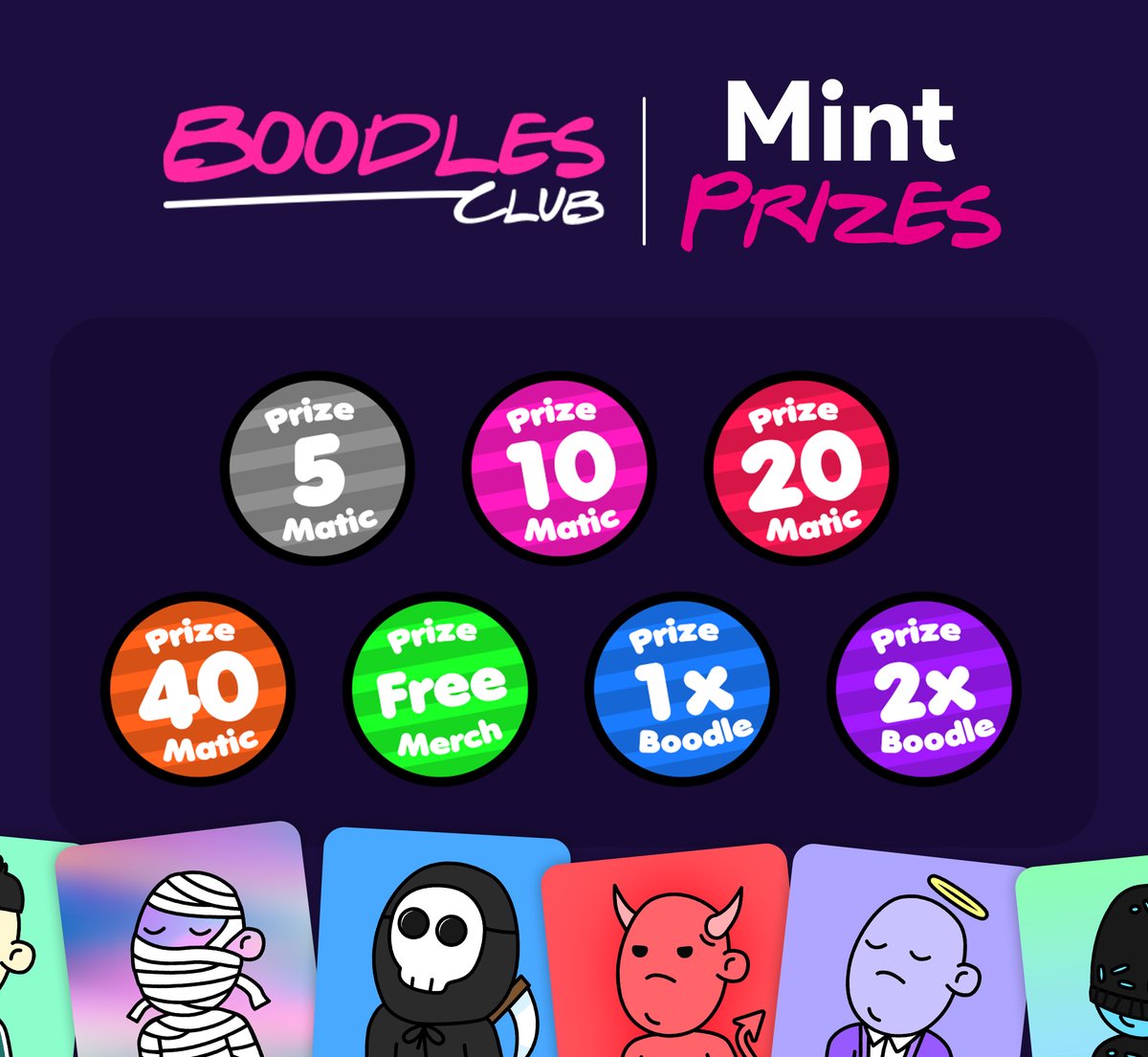 BoodlesClubNFT's tweet photo. 2x Unrevealed Boodles Club NFTs to 2x Lucky Winners 

👀 TWITTER GIVEAWAY 👀

1⃣Like, RT, Tag 3 Friends 
2⃣Follow @BoodlesClubNFT
3⃣Follow the steps above on the post below to enter. 
https://t.co/dXg7Y5dbxn

⏰ 48h

#NFT #PolygonNFT #NFTGiveaway #BoodlesClubNFT #WAGMI https://t.co/wCdBV3UO9O