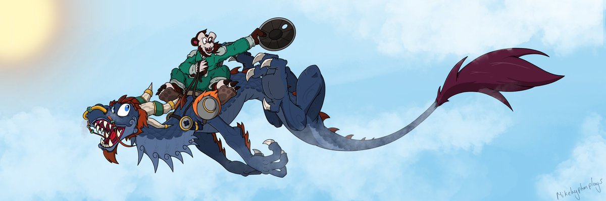 MrCreatorGuy's tweet photo. Yay!, I’ve finished my art of Hou and his cloud serpent Xiao Feng!💙, I love this mount it is Hou’s personal mount and he has had them ever since he first got to Pandaria!, I use this mount on Hou every time I play as him he is that special 😊💙

#pandaren #Warcraft #cloudserpent https://t.co/kqh2DB3rnO