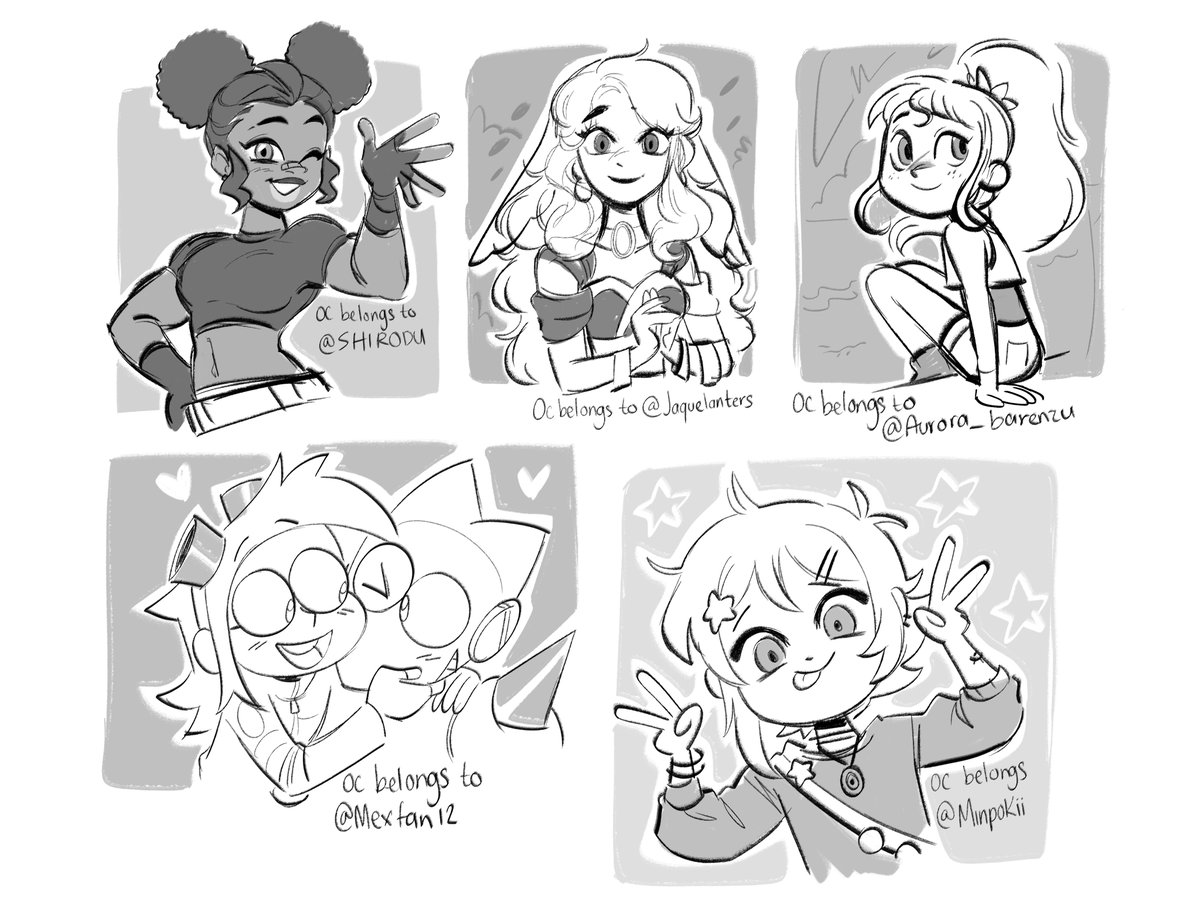 I wanted to color them but i didn't have the chance, sketch requests from yesterday!
ocs belongs to @SHlRODU @Jaquelanterns @Aurora_Barenzu @Mexfan12 and @Minpokii respectively!