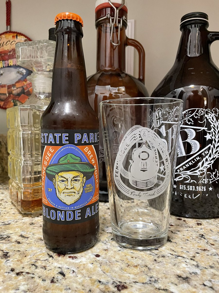 Craft_Beer_TN's tweet photo. State Park Blonde Ale by @TNBrewWorks in Nashville, TN. ABV 4.8%. Clear pale yellow color. Grain aroma. Excellent, crushable ale! #CraftBeer CraftBeerTN #Ale #CraftBeerNashville #TNBrewWorks https://t.co/FNehxSsiXl
