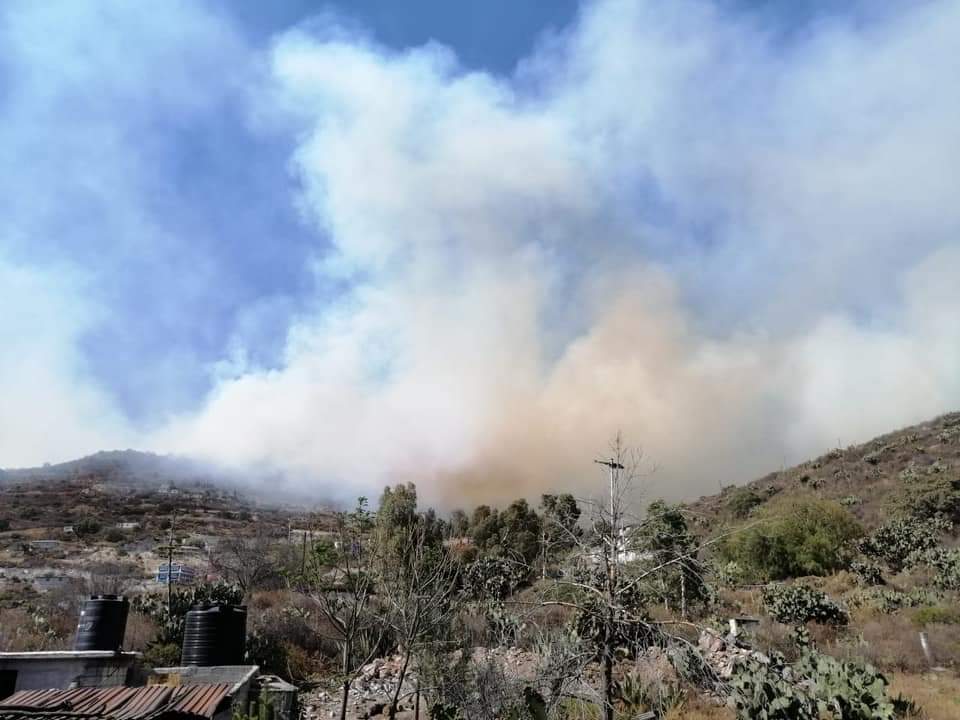 fernando0150's tweet photo. @CONAFOR  Inicia incendio forestal en @Zimapan @Hidalgo pobladores y equipos de emergencia se ven rebasados por el incendio, se habla ya de 20 hectáreas afectadas https://t.co/vsc0sJi15T