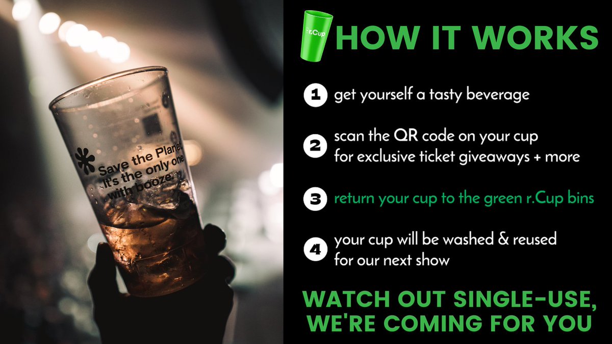 rworldreuse's tweet photo. Tonight:
@CarolineRoseFM | @bluebirddenver
Drink up from our reusable cup &
Stop single-use waste &
Help save our planet &
Enjoy the show!
Watch out single-use, we’re coming for you!
@AEGPresentsRM #rcup #rturn #gogreen #sustainability #carolinerose #ItsOurTurn https://t.co/rTtZeOaSbm