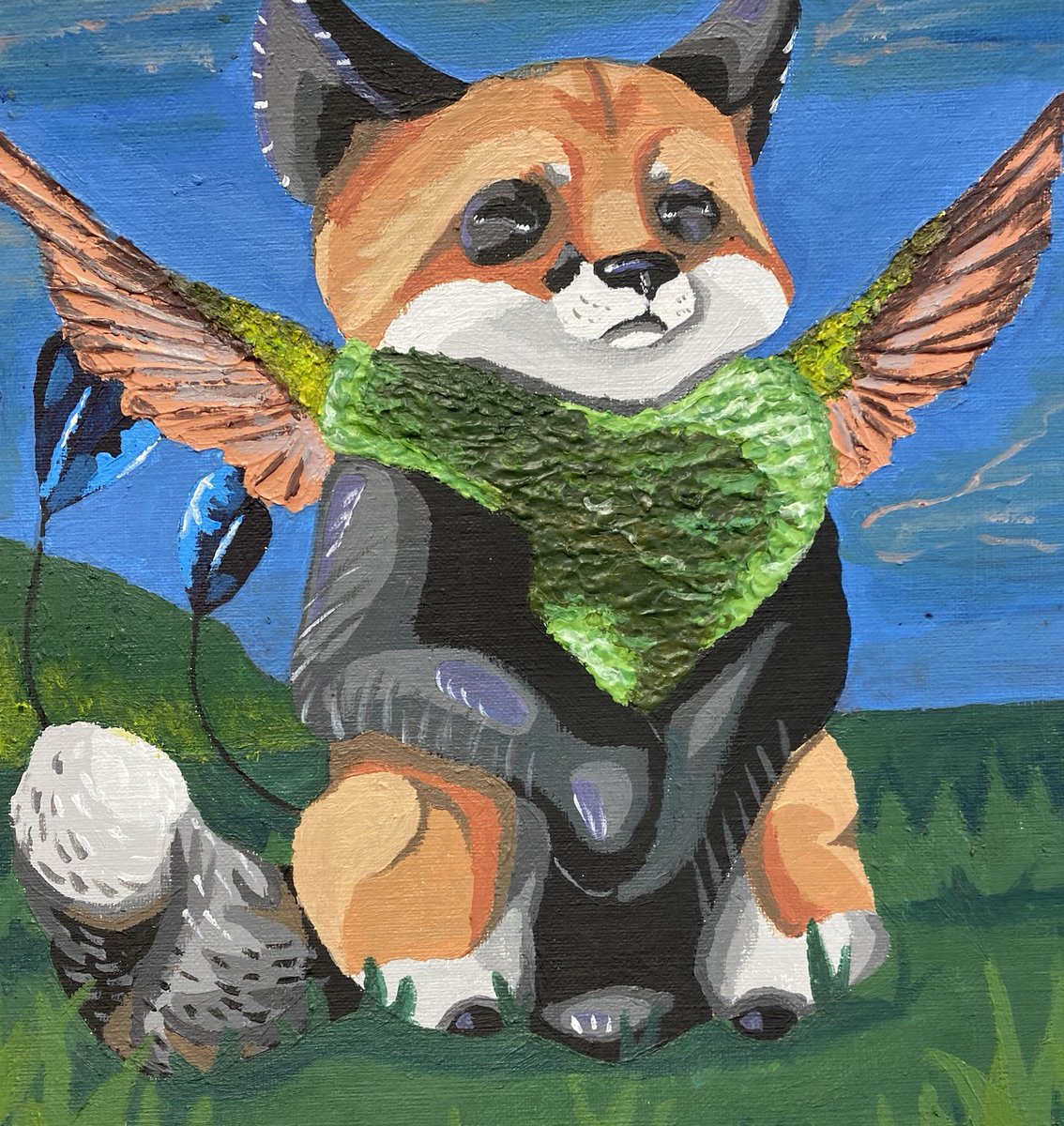 SandySkon's tweet photo. ⁦Happiness is… ⁦@TweetKCS⁩ high school Painting I students were challenged to create a composition that represented themselves using a mix of animals.  #KaleidoscopePRIDE #YouthArtMonth https://t.co/kcFbNAABnQ