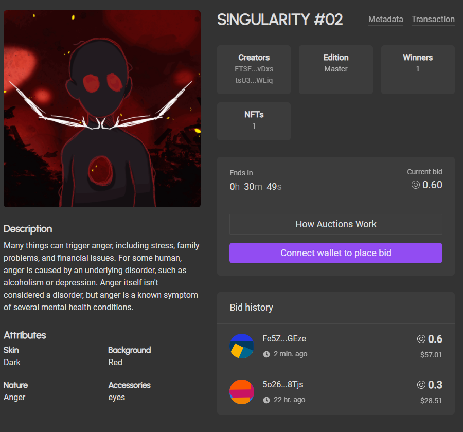 LAST 30 M!NUTES
S!NGULARITY #02
singularity66.holaplex.com/listings/Hazxp…
curent : 0.6SOL
thick : 0.3SOL
gap : 6mins

<a href="/holalistings/">Holaplex Listings</a> <a href="/holaplex/">Holaplex</a> #SolanaNFT #solana