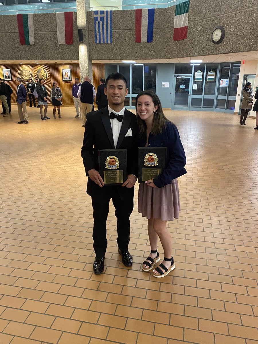 Congratulations to Aiden Yim and Kasey Oliver who were honored tonight as nominees for the Dave Cowens award. Great accomplishment!