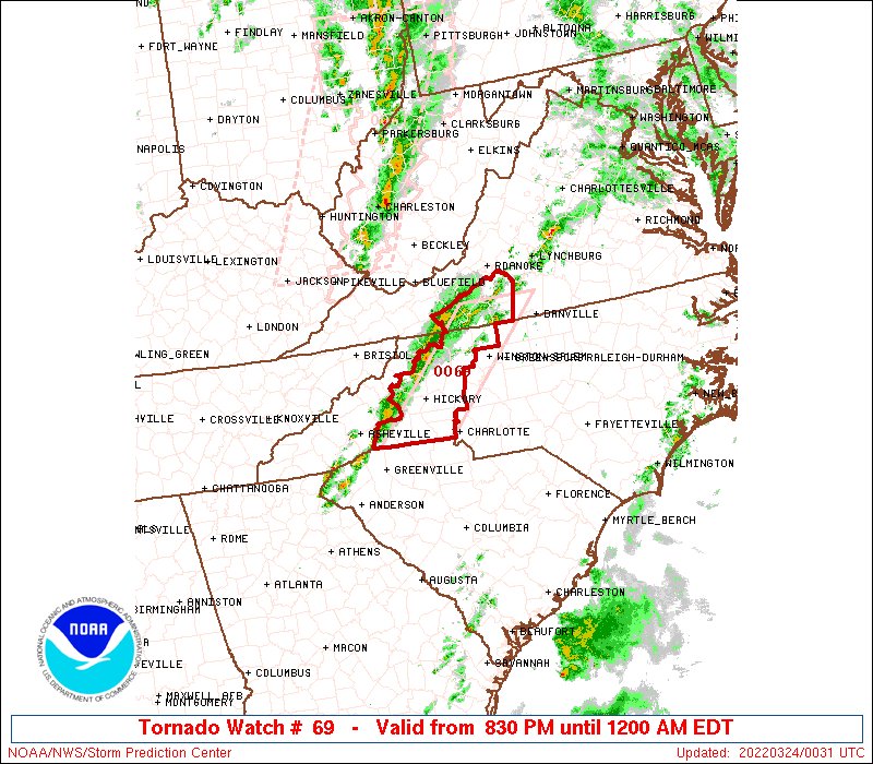 NWS Storm Prediction Center on Twitter "732pm CDT SPC_Watch WW 69