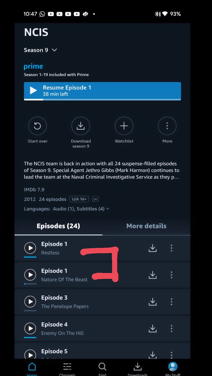 encryptedguy's tweet photo. @amazonIN @PrimeVideo @PrimeVideoIN 

2 x episode 1 [ season 9] bug...

2nd ep 1 is ep2
Player skips second ep1 https://t.co/0NegyMRbdx