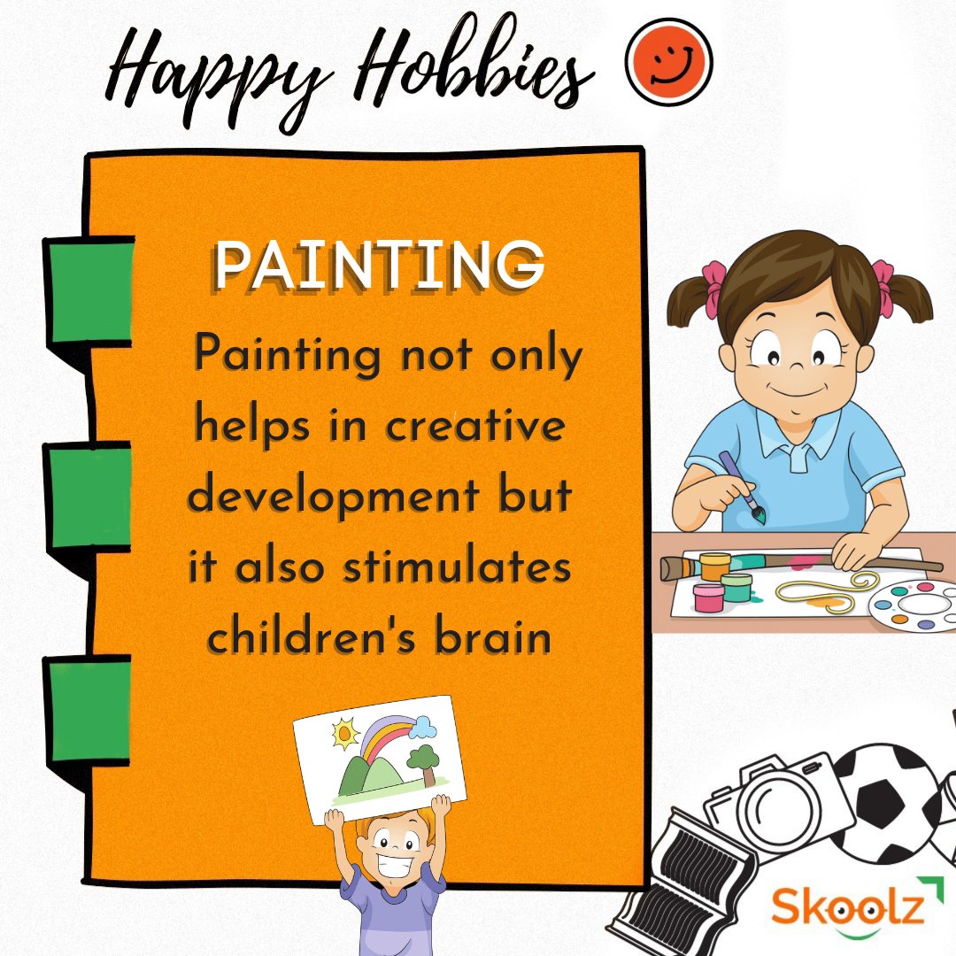 skoolzsearch's tweet image. Happy Hobbies - PAINTING 
&amp;gt; Painting sharpens the mind through conceptual visualization and implementation, plus, boosts memory skills. Children using creative outlets such as painting and drawing have strong memory.
.
.
#skoolz #hobbyclass #painting #drawing #color #colors