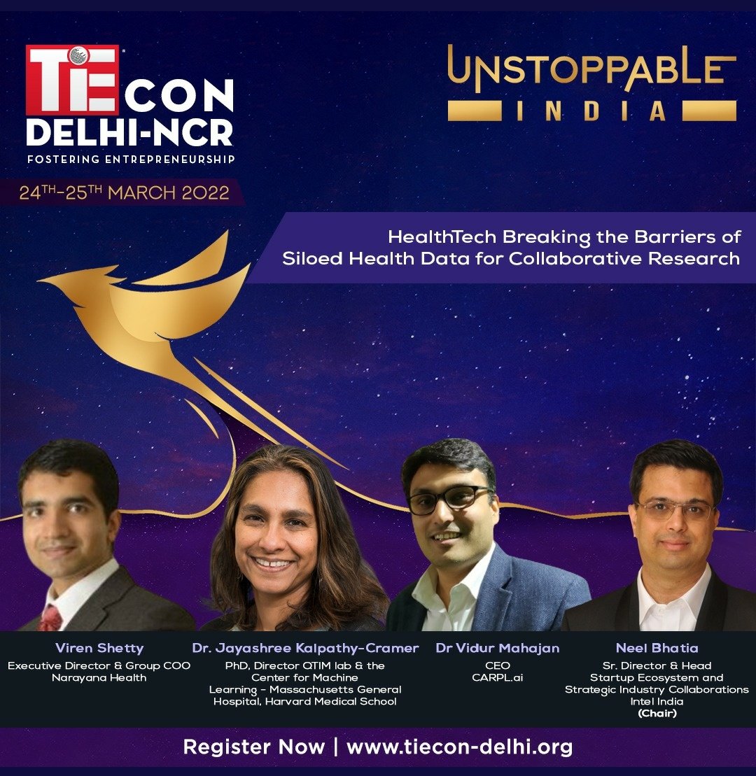 neelhb's tweet photo. Another very important subject that will lay the foundation and enable the innovations to come in Healthcare. Thank you Jayashree, Viren, Vidur and TiE @VidurMahajan1 @shetty_viren  @kalpathy1 @IntelIndia @an_ant_h @raghusbhat @AshokChan #healthcare #federatedlearning #ai #data https://t.co/LEL79bF11B
