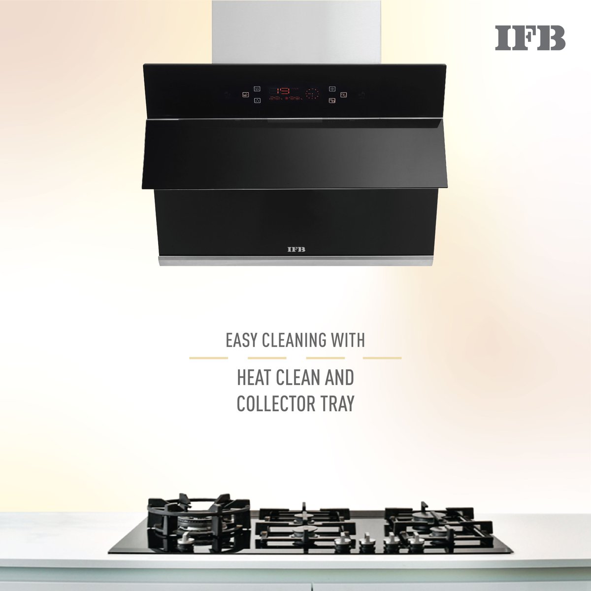 Baking soda? Vinegar? Salt? Dishwashing liquid? Well, why go through multiple hassles to clean your chimney when you can get an IFB Chimney with Heat Clean and Oil Collector Tray. Visit your local IFB Store today to get a hands-on experience and set yourself free.