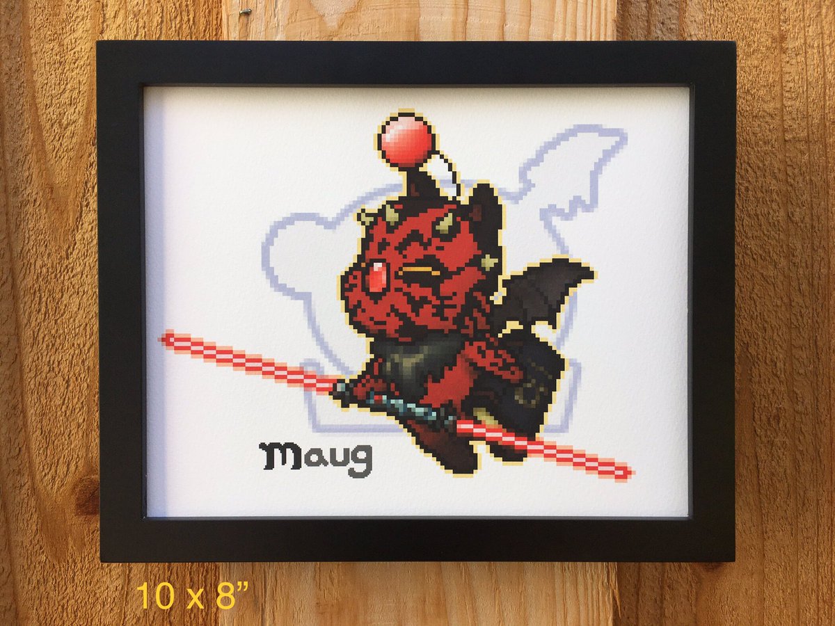 omegaCarotene's tweet photo. lightsaber, bιtches~  😏

#darthMaug ⭕️ https://t.co/IXNpwb7IKr 
(moogle pixelArt variant no.5)
#moogleMarch no.03?  o-Σ:3 https://t.co/jBJnT4tUXc