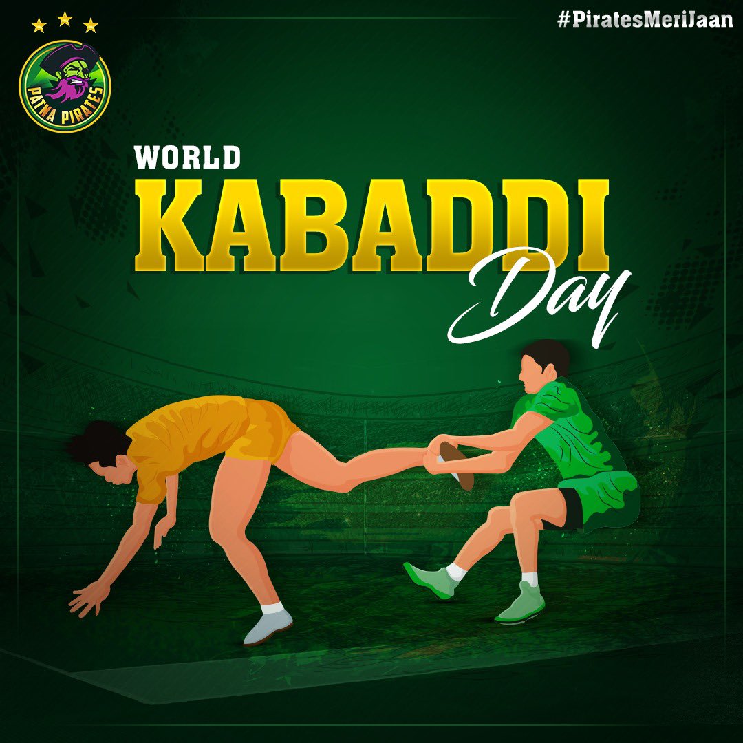 PatnaPirates's tweet photo. 🤼 WORLD KABADDI DAY 🤼‍♂️

The beautiful game of Kabaddi raids many hearts and teaches us to tackle all the odds💚
.
.
.
#PatnaPirates #PiratesMeriJaan #PirateHamla #PiratePanti #VivoProKabaddi #Kabaddi https://t.co/adFiqH7oWz