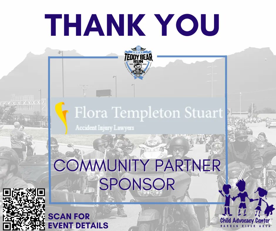 childadvocacyct's tweet photo. Thank you, Flora Templeton Stuart Accident Injury Lawyers, for your sponsorship for the Great Teddy Bear Run!
#bracac #gtbr22 https://t.co/Kbbqe9KjD9