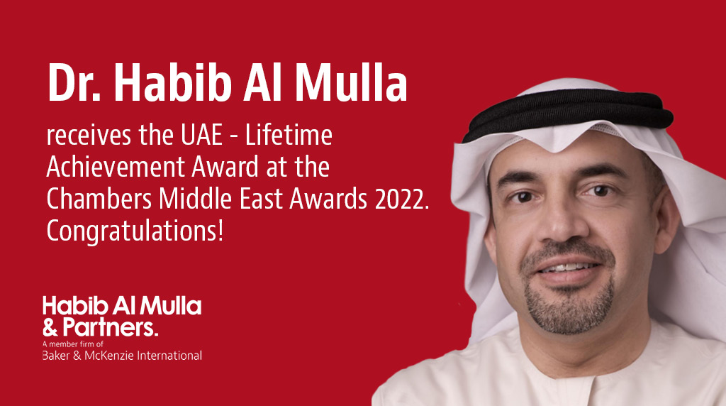 Congratulations to <a href="/DrHabibAlMulla/">حبيب الملا</a>, the recipient of this year's Lifetime Achievement Award in the UAE as presented at the <a href="/ChambersGuides/">Chambers and Partners</a> Middle East Awards 2022. You can watch Dr Habib's awards acceptance video here: lnkd.in/gES6jDRw #ChambersMiddleEastAwards