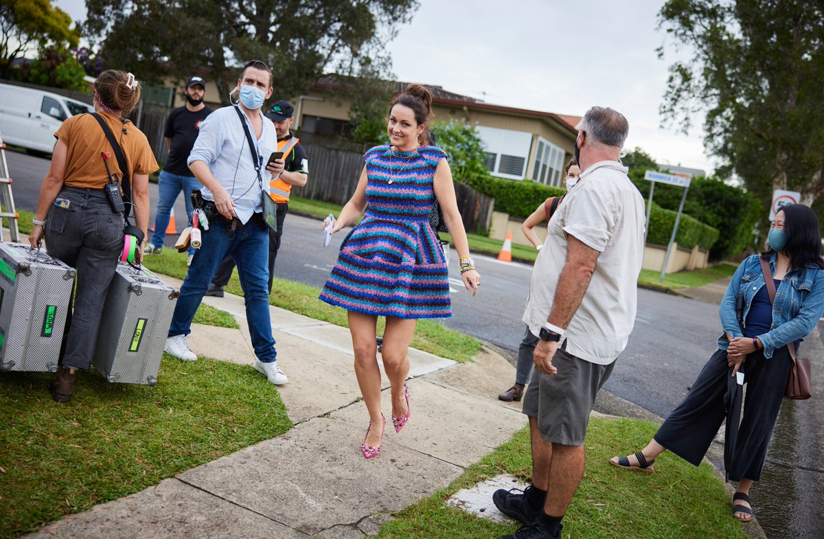 LMCM_Australia's tweet photo. @netflix has revealed the first look of @celestebarber_ as Liv Healy in #Wellmania, new Australian comedy drama series currently in production on Gadigal Country, Eora Nation (Sydney). Also starring alongside Celeste is Leah Vandenberg, Tim McGarry, Cramer Cain &amp; Anthony Phelan https://t.co/6WMaakpCWD