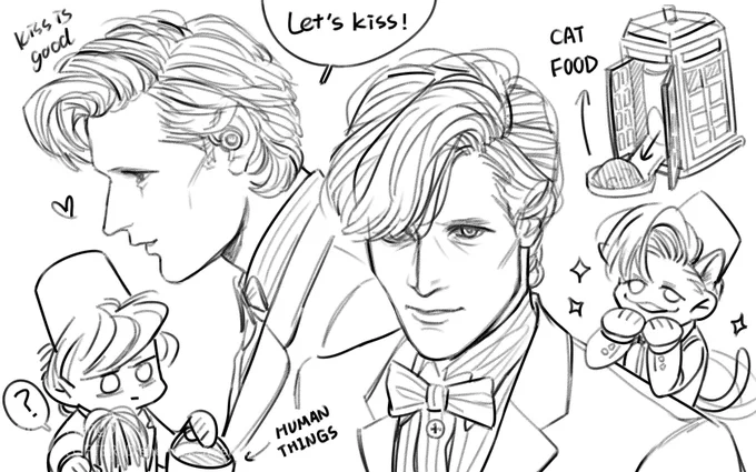 #DoctorWho 
大概三百年前画的小11 