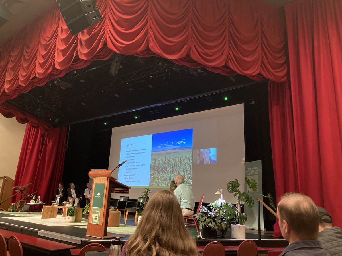 I ❤️ seeing <a href="/UTAS_/">University of Tasmania</a> <a href="/TasInAg/">TIA</a> graduates being amazing in their careers

Today I have the pleasure of listening to Hannah Cummins (now at Ben Lomond Ag) doing an awesome job talking about hemp agronomy. So many ppl in audience taking photos + notes all want to know what she knows!