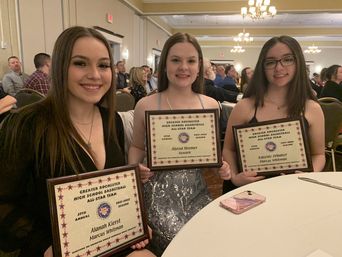 Our Finger Lakes League Ronald McDonald All-stars-Alanah from Whitman, Alyssa from Newark and Kassidy from Whitman!!