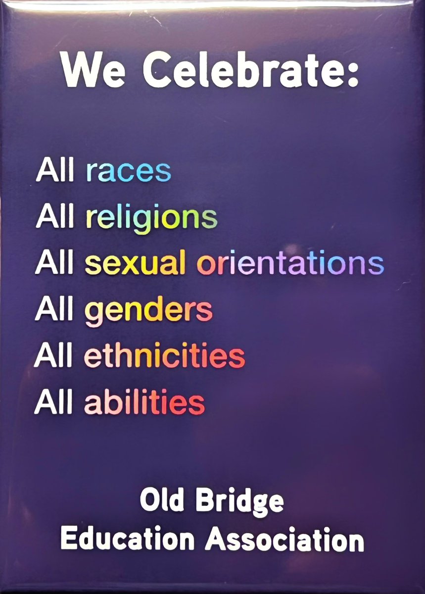 Thank you to the <a href="/oldbridgeea/">Old Bridge EA</a> for giving out these pins at tonight’s BOE meeting. They’re a reminder that while we are always ONE Old Bridge, we ALL have a responsibility to each other - every single one of us. We have so much to celebrate when we appreciate one another.