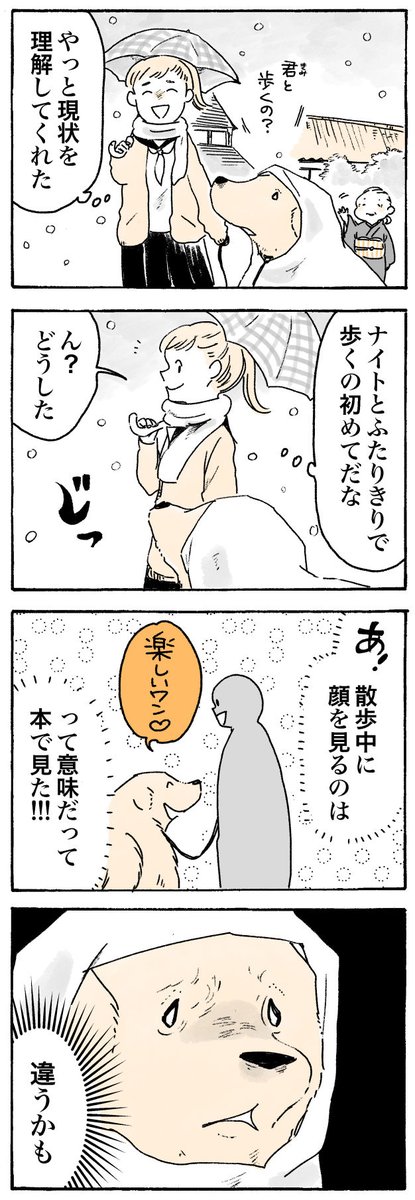 雪のため、姫ばあちゃんの代わりに散歩をすることになった女子高生のナツちゃん❄️

#姫ばあちゃんとナイト
(単行本発売中!) 