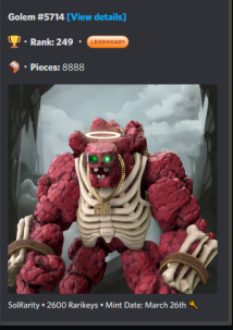 Criptoalejo15's tweet photo. Se vende barato (Necesito liquidez) Interesados al DM Tier 3 asegurado #NFT #NFTCollection #RudeGolems #SolanaNFT https://t.co/n5glbH7nZd