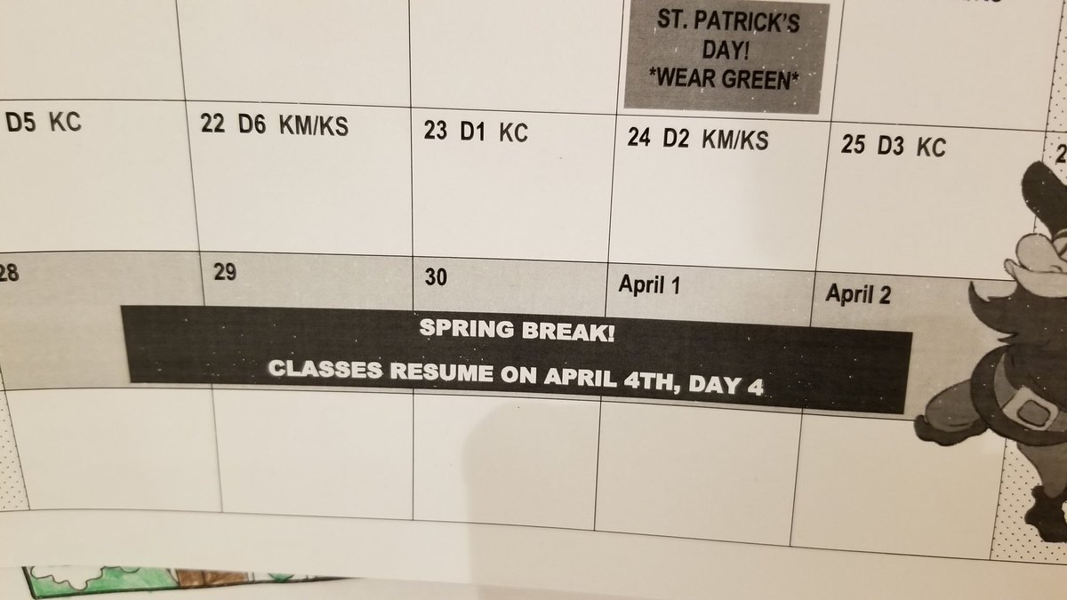 Kenneth_Reimer's tweet image. Apparently even the school wants this winter to end sooner than it will.