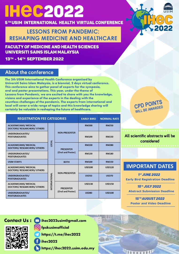 IHEC2022 Official Poster 
Registration Opening Soon
#usimihec2022