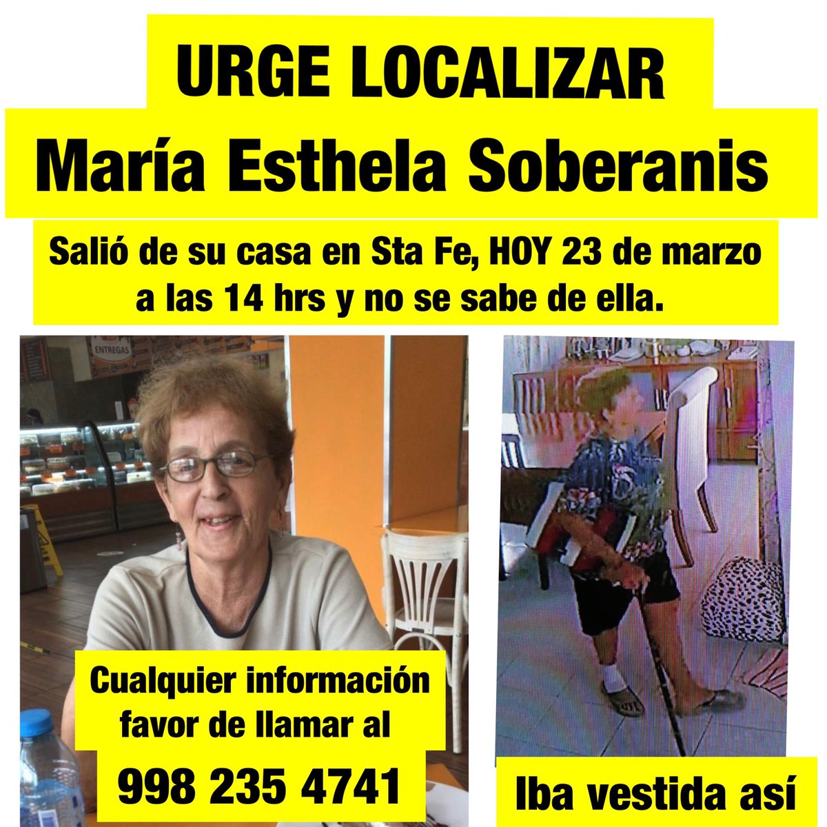 lau_arci's tweet photo. 🆘 #Cancun se busca a la SRa. Más Esthela Soberanís. Salió de su casa en Gran Santa Fe aprox a las 2 y no se sabe nada de ella 
Información 👇👇 @VivoEnCancun  me ayudas compartiendo? Gracias https://t.co/csWXu681Rk