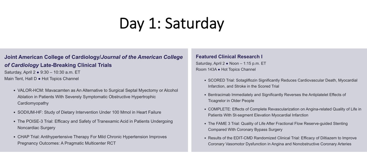 Umair2017's tweet photo. Who's excited about #ACC22 👏👏

📌Here are all the late-breaking trials &amp; featured clinical research trials by day 👇

📖👉https://t.co/9zAO8mLLWE; https://t.co/QSVl69ZAre

#ACCEarlyCareer #ACCFIT #CardioTwitter https://t.co/rM75PdiN72