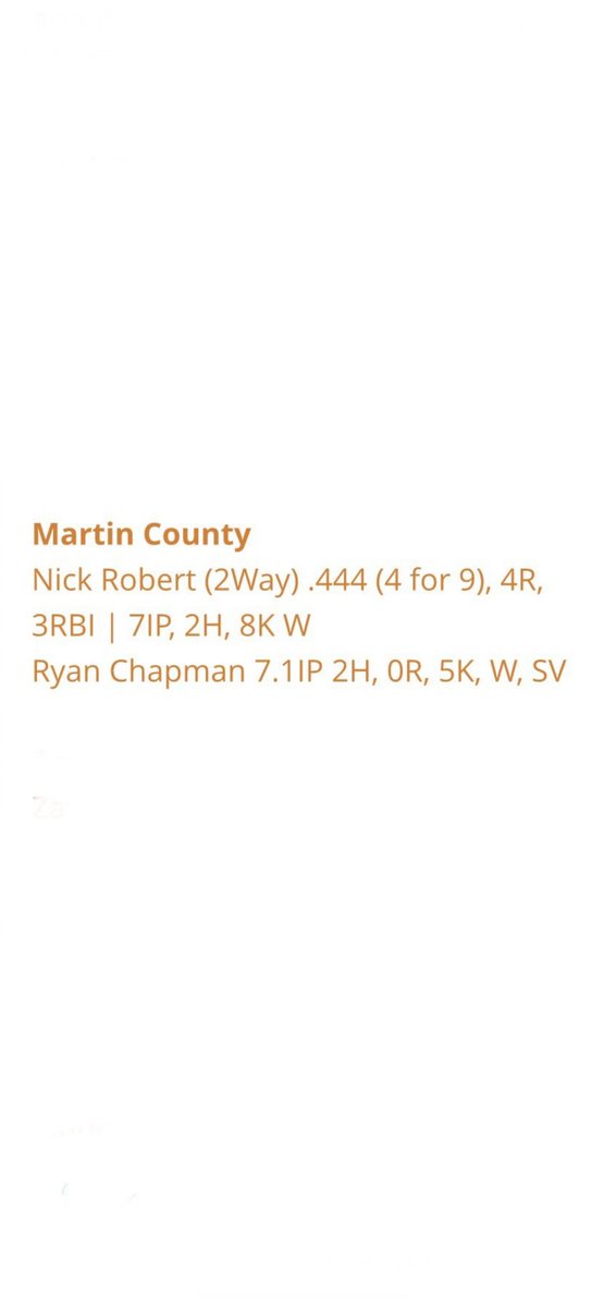Ryan Chapman (@ryan_chapman4) on Twitter photo Selected to All Tournament Team for pitching performance in Florida High School Invitational Classic last week. Pitched 7 & 1/3 Innings with a 0.00 ERA and 5 K’s. Earned a win and a save. <a href="/PremierXSports/">Premier Exposure Sports</a> <a href="/MartinCoSports/">MCHS Athletics</a> <a href="/Flagler_BSB/">Flagler Baseball</a> <a href="/jpelkey2/">Jeff Pelkey</a> Selected to All Tournament Team for pitching performance in Florida High School Invitational Classic last week. Pitched 7 & 1/3 Innings with a 0.00 ERA and 5 K’s. Earned a win and a save. <a href="/PremierXSports/">Premier Exposure Sports</a> <a href="/MartinCoSports/">MCHS Athletics</a> <a href="/Flagler_BSB/">Flagler Baseball</a> <a href="/jpelkey2/">Jeff Pelkey</a>